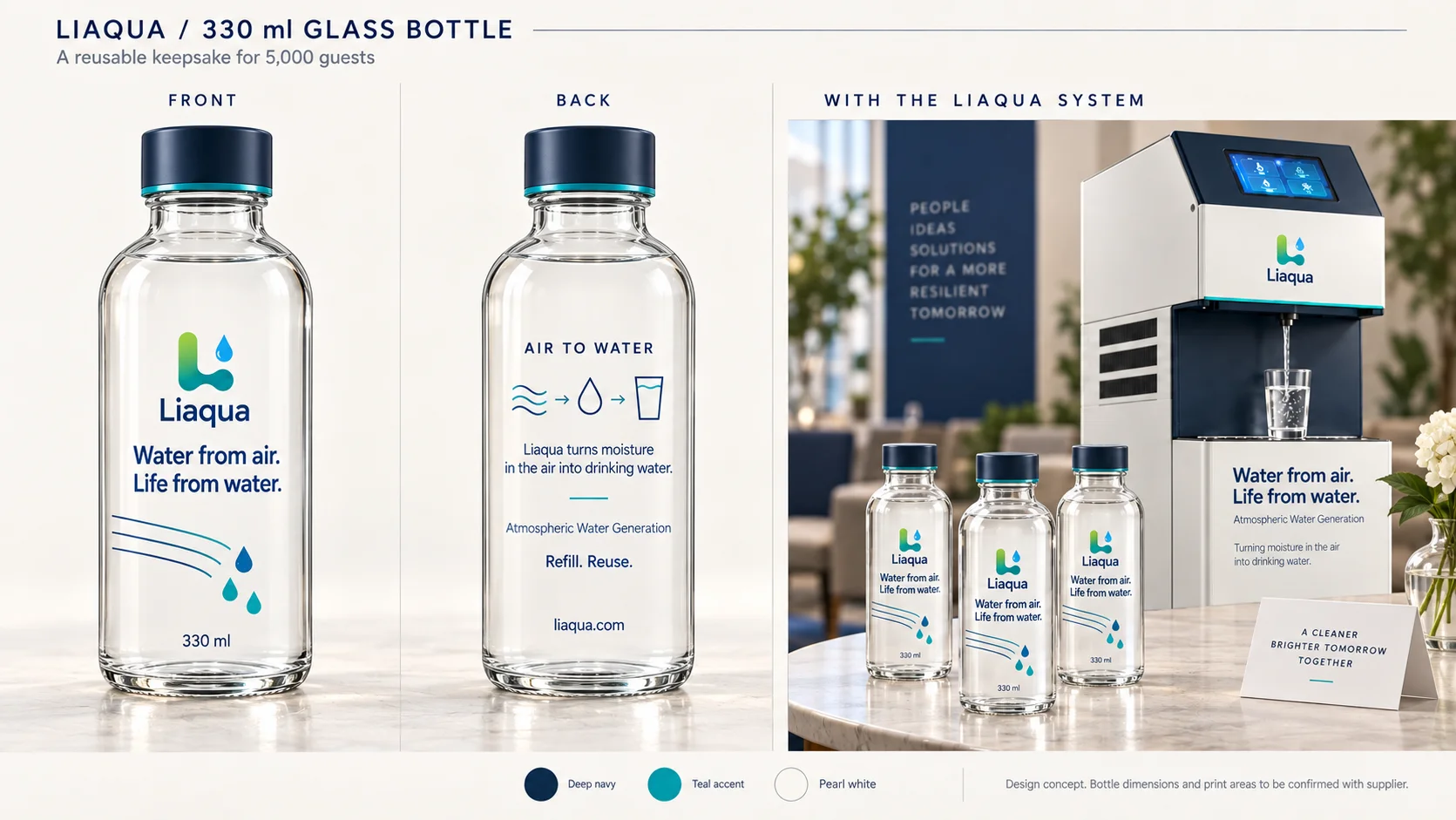 Liaqua 330 ml cam şişe tasarımı